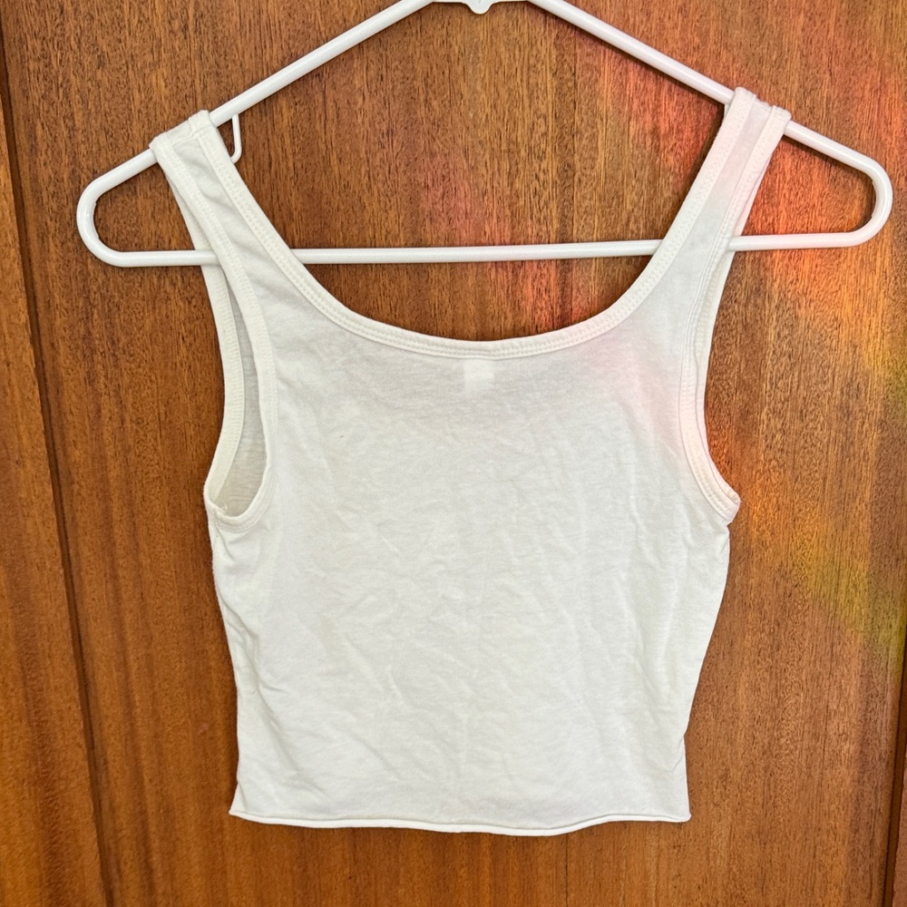 Just A Girl White Cropped Tank - Picture 4 of 4